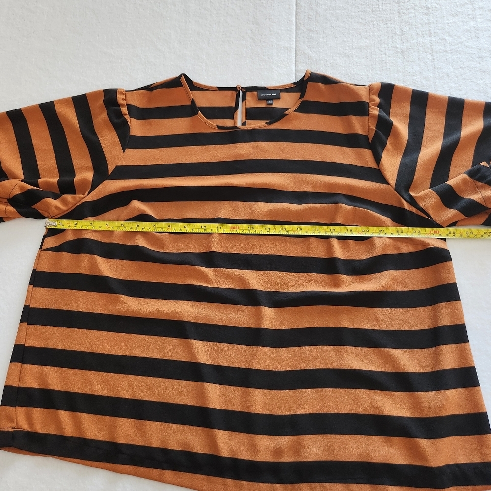 Who What Wear Black and Brown Striped Blouse Size 2X - Picture 7 of 8